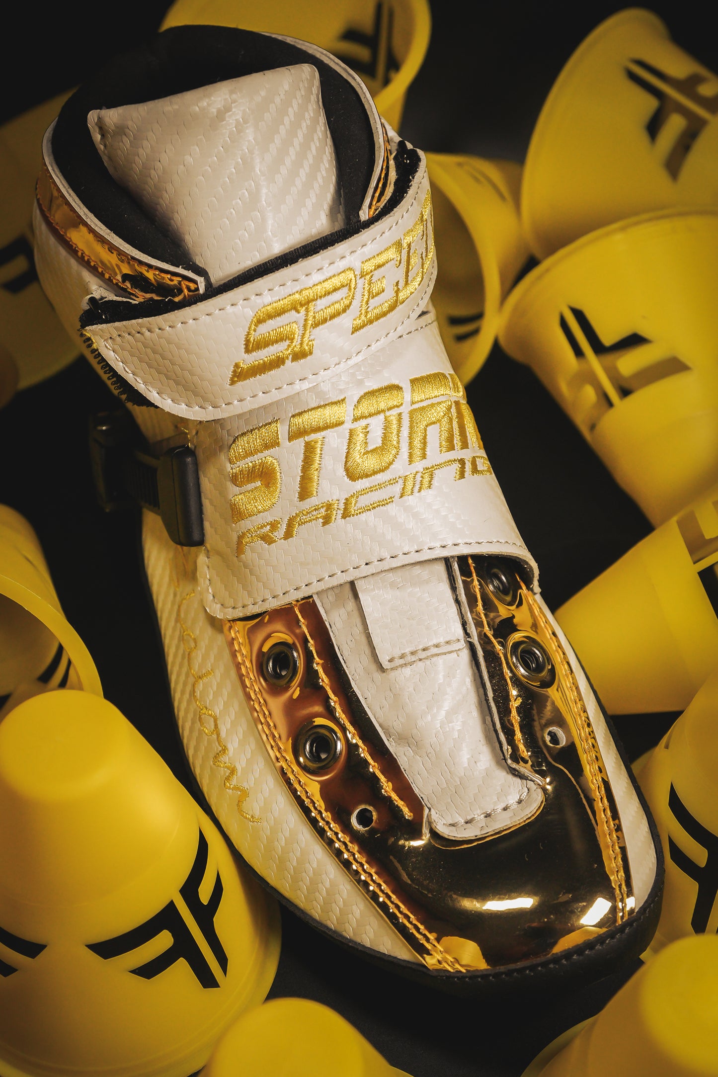 Storm T1 Speed Slalom Boot-White Gold