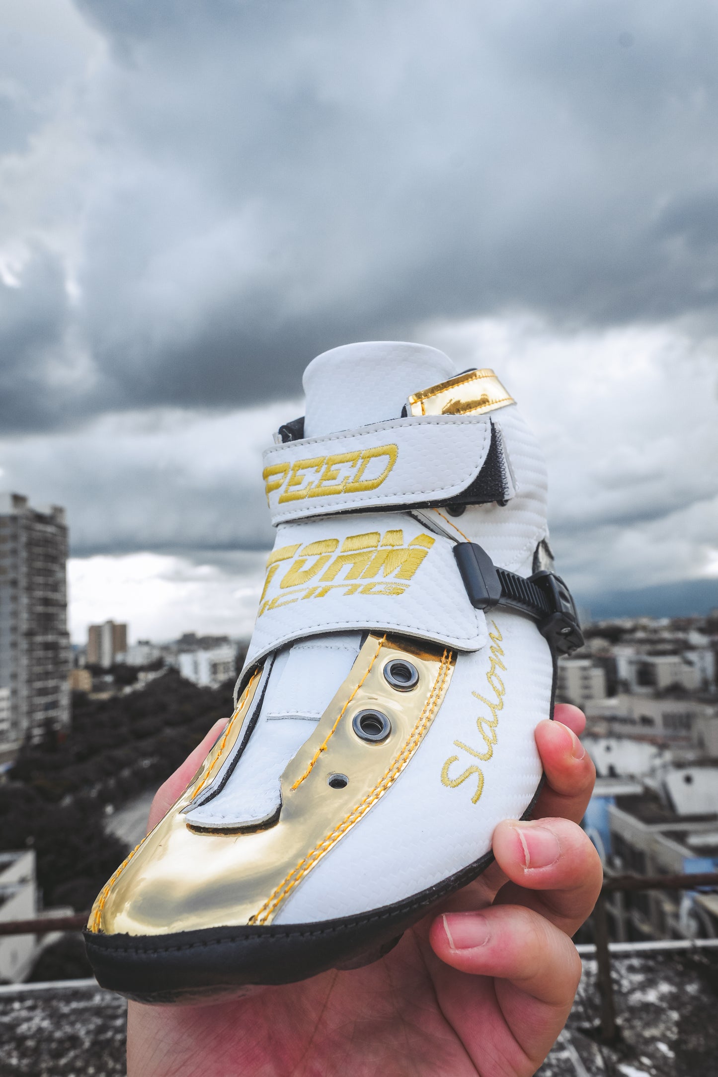 Storm T1 Speed Slalom Boot-White Gold