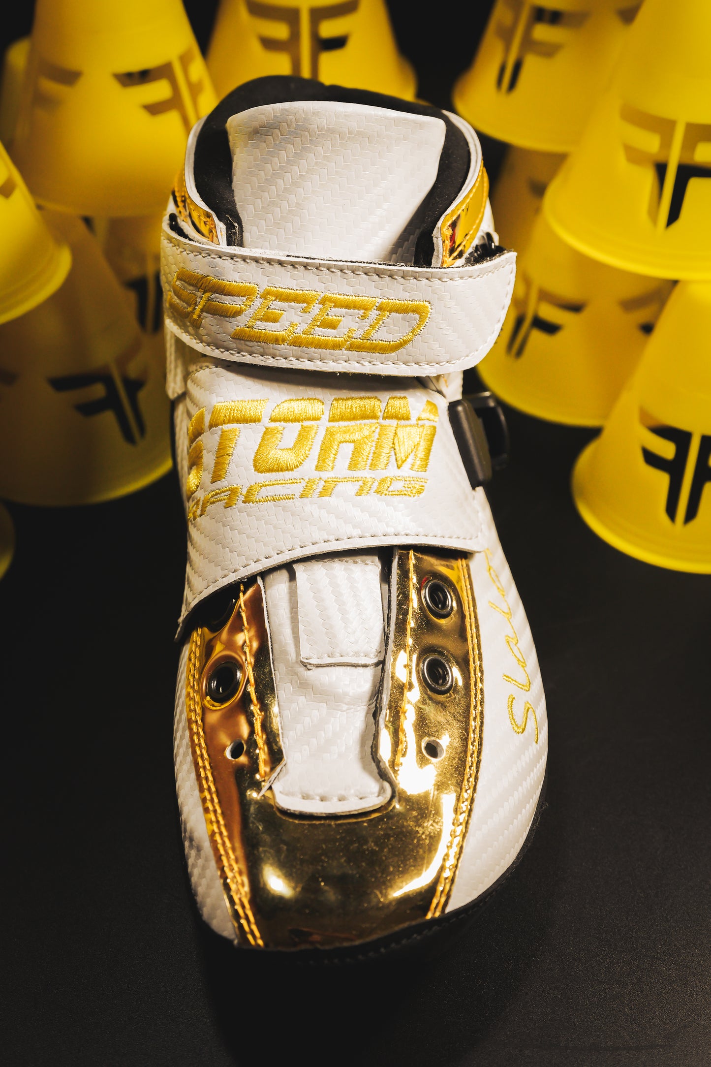 Storm T1 Speed Slalom Boot-White Gold