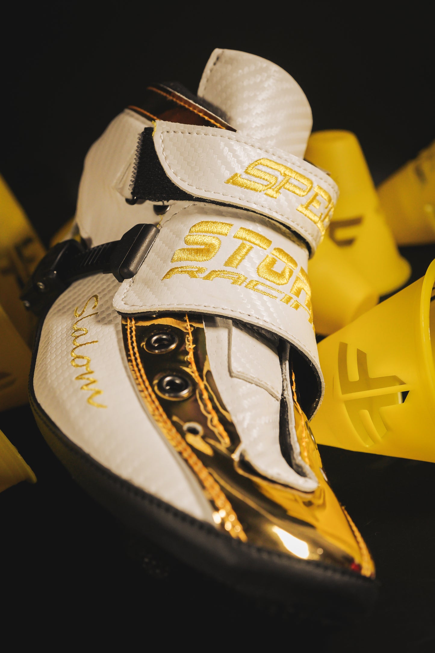 Storm T1 Speed Slalom Boot-White Gold