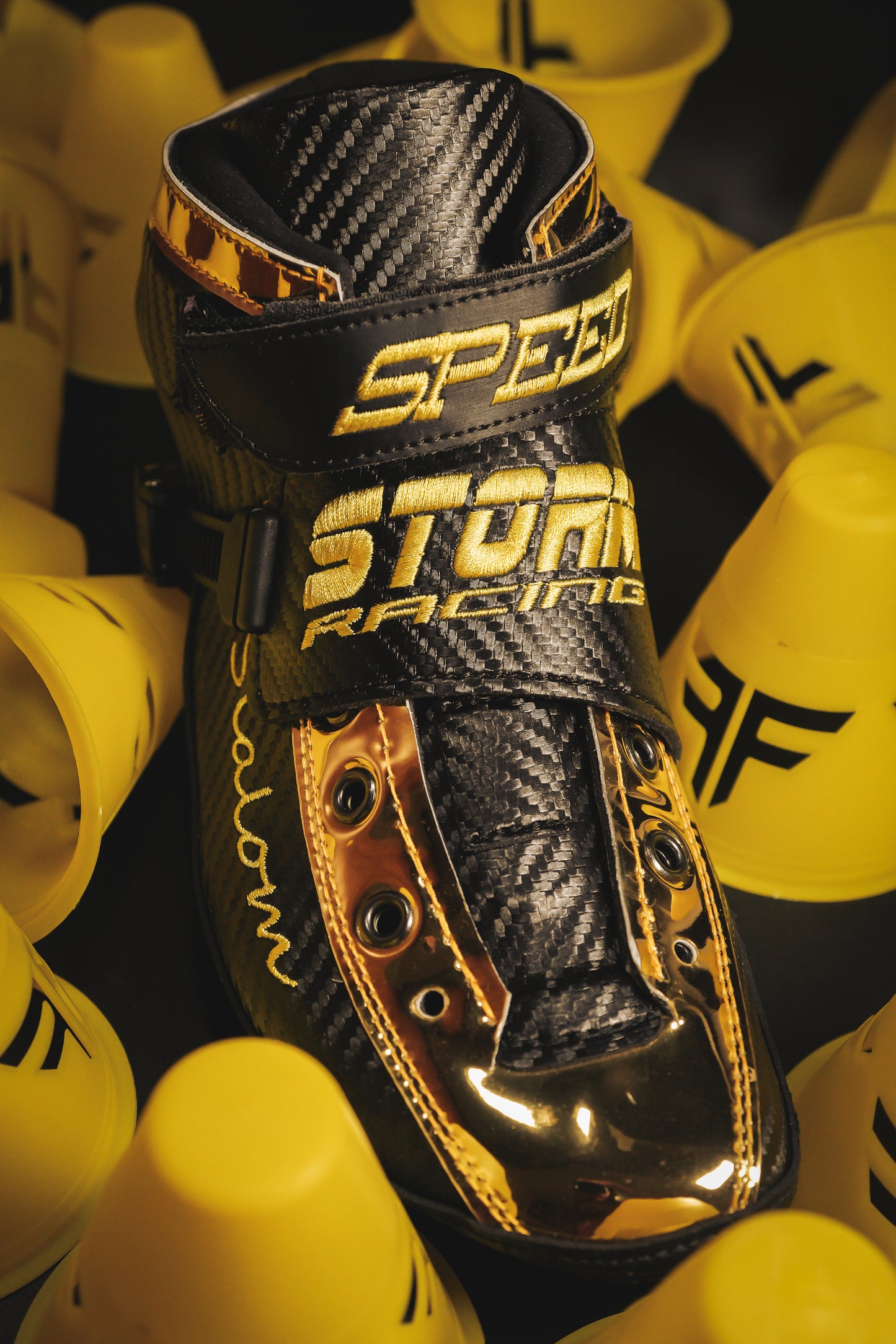 Storm T1 Speed Slalom Boot-Black Gold