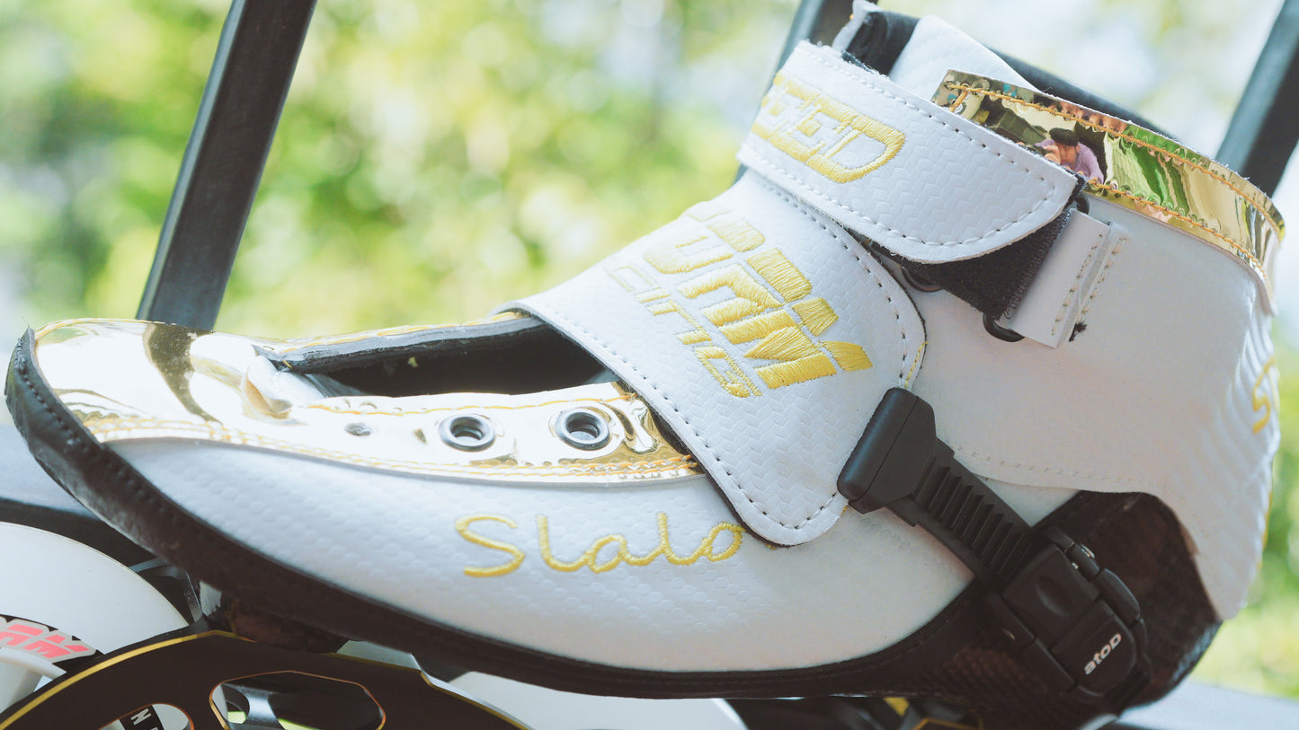 Storm T1 Speed Slalom Skates-White Gold