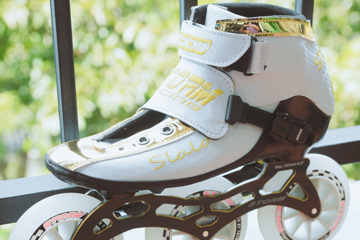 Storm T1 Speed Slalom Skates-White Gold