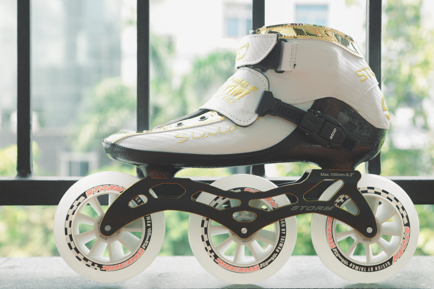 Storm T1 Speed Slalom Skates-White Gold