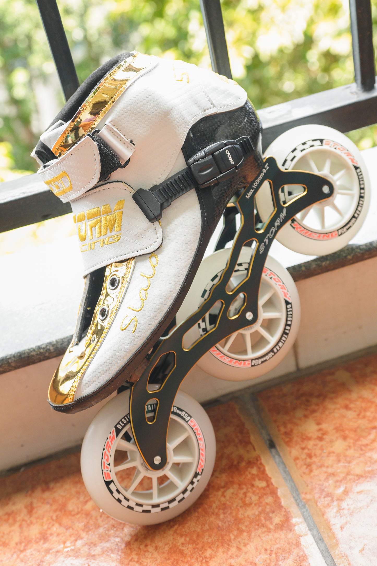 Storm T1 Speed Slalom Skates-White Gold