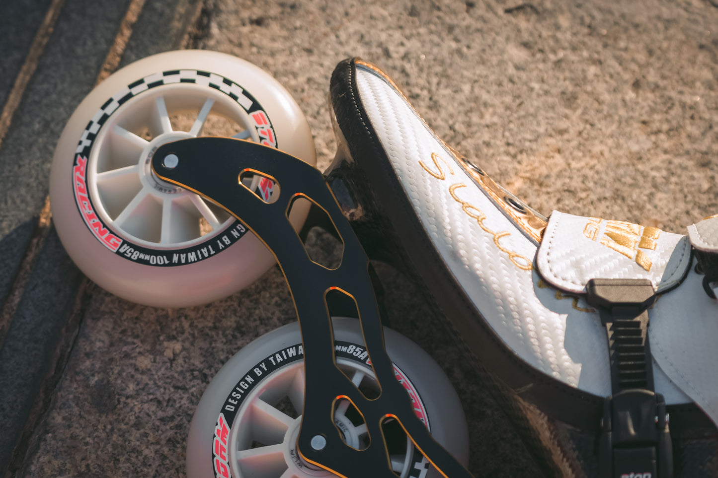 Storm T1 Speed Slalom Skates-White Gold
