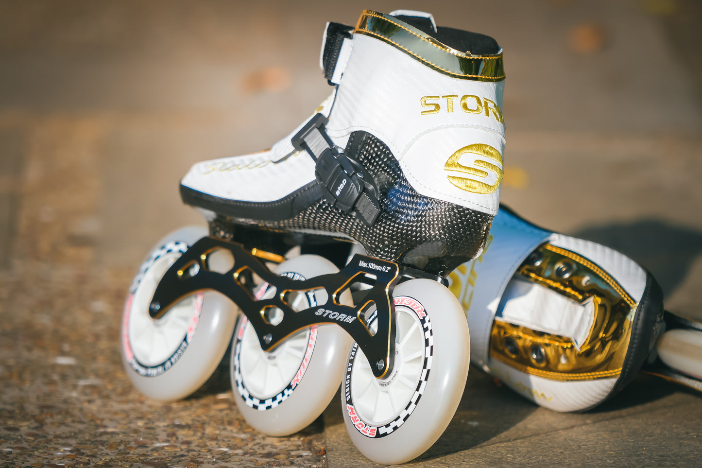 Storm T1 Speed Slalom Skates-White Gold