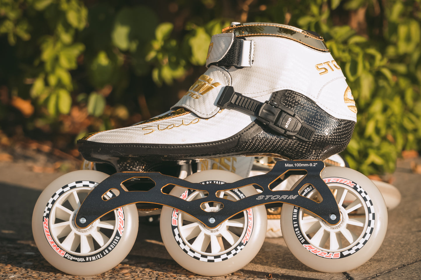 Storm T1 Speed Slalom Skates-White Gold
