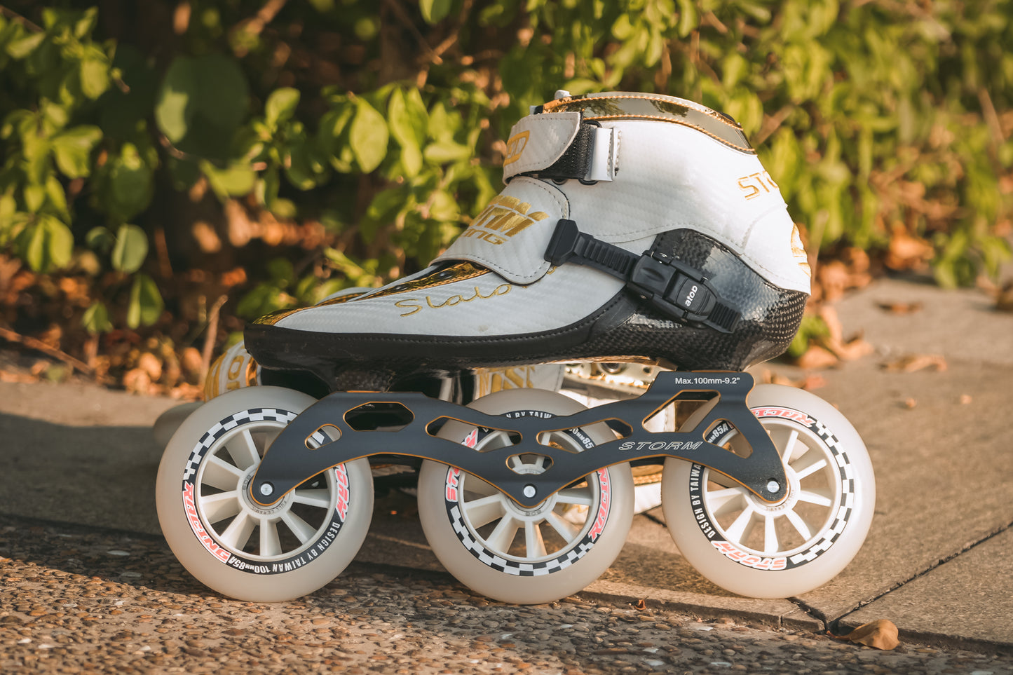 Storm T1 Speed Slalom Skates-White Gold