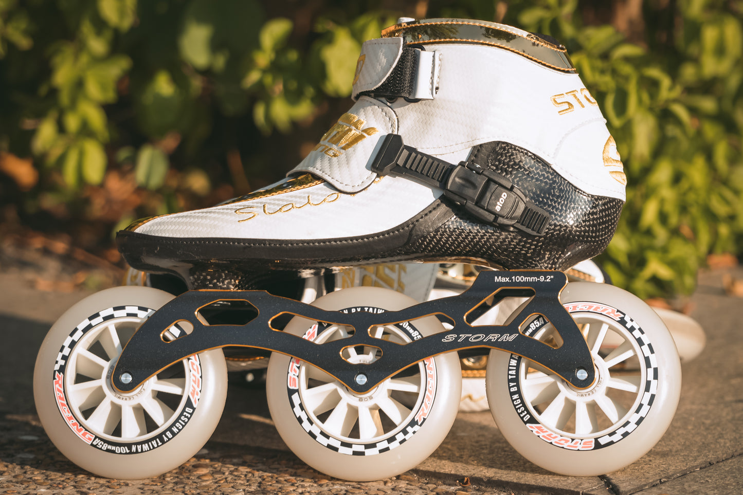 Storm T1 Speed Slalom Skates-White Gold