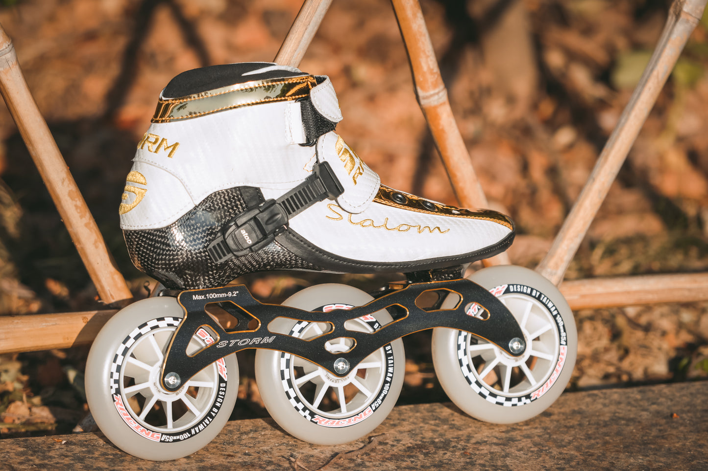 Storm T1 Speed Slalom Skates-White Gold