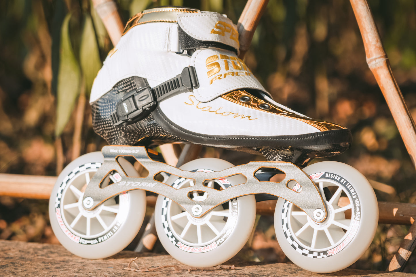 Storm T1 Speed Slalom Skates-White Gold