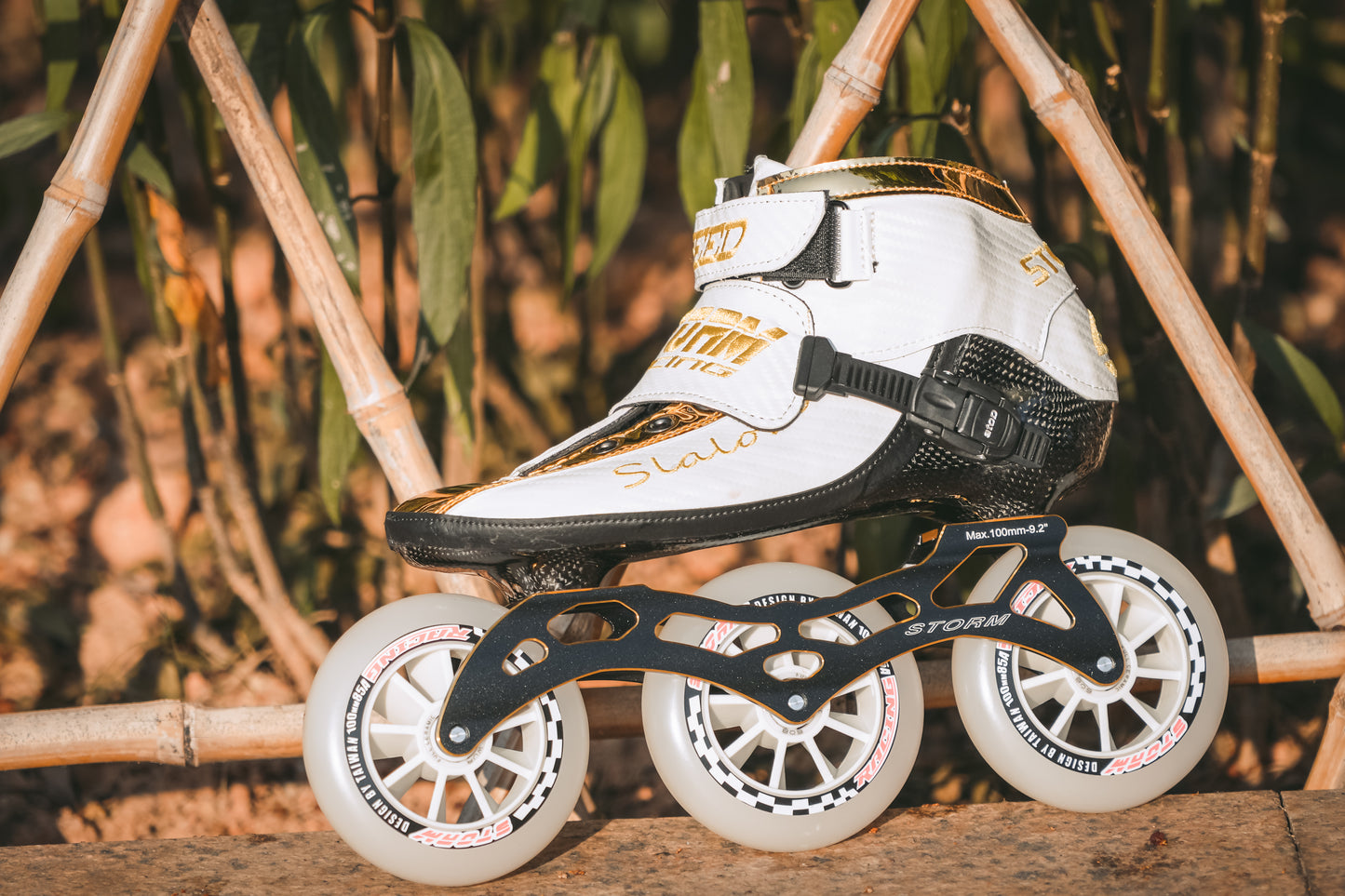Storm T1 Speed Slalom Skates-White Gold