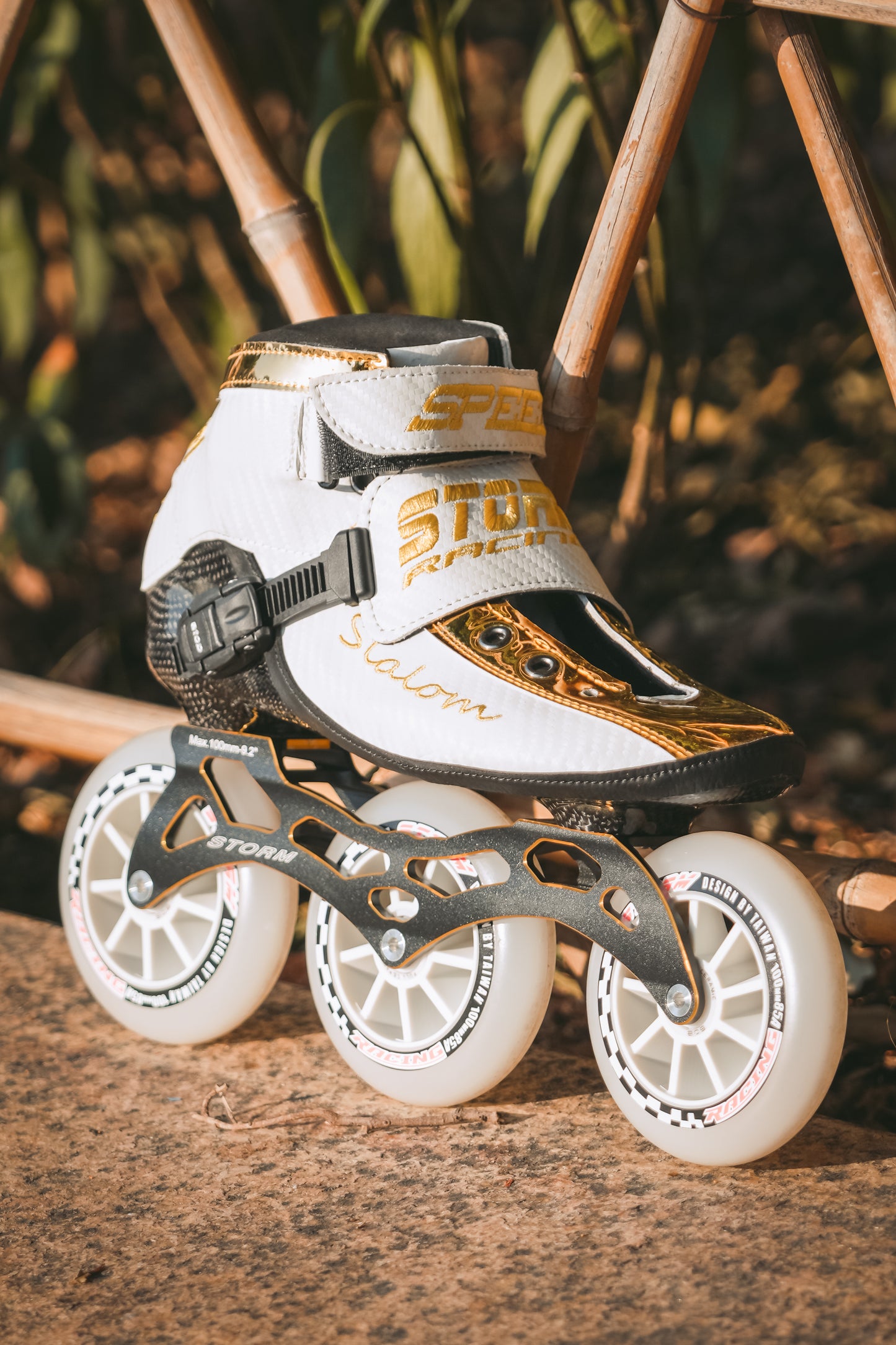 Storm T1 Speed Slalom Skates-White Gold