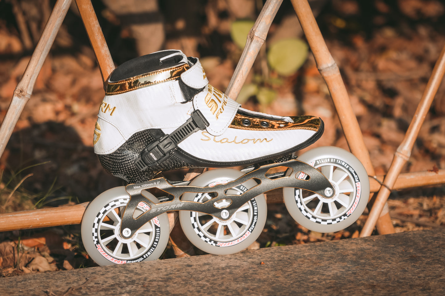 Storm T1 Speed Slalom Skates-White Gold