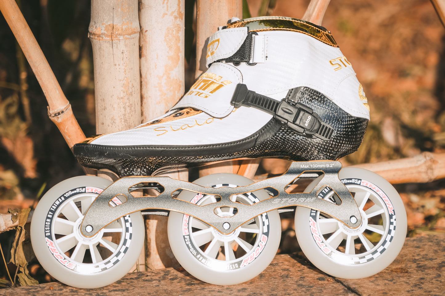Storm T1 Speed Slalom Skates-White Gold