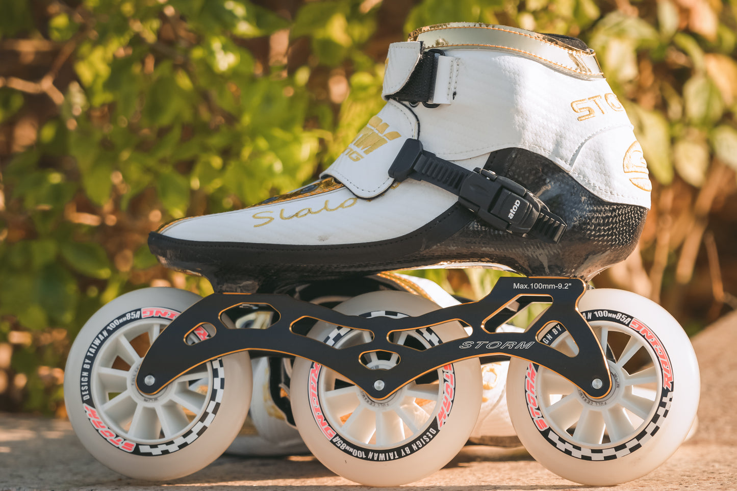 Storm T1 Speed Slalom Skates-White Gold