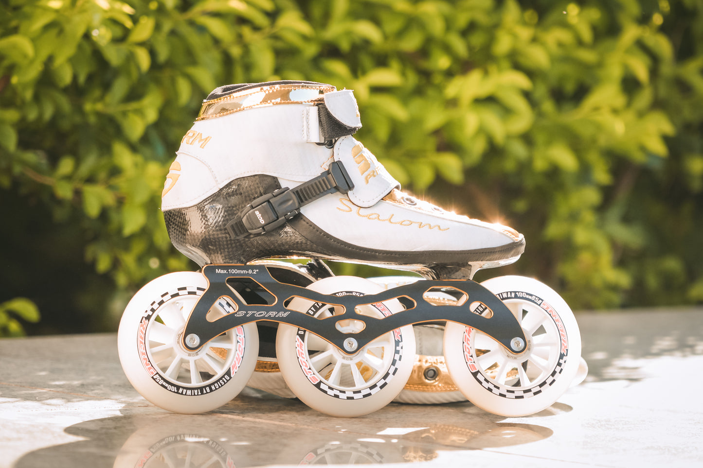 Storm T1 Speed Slalom Skates-White Gold