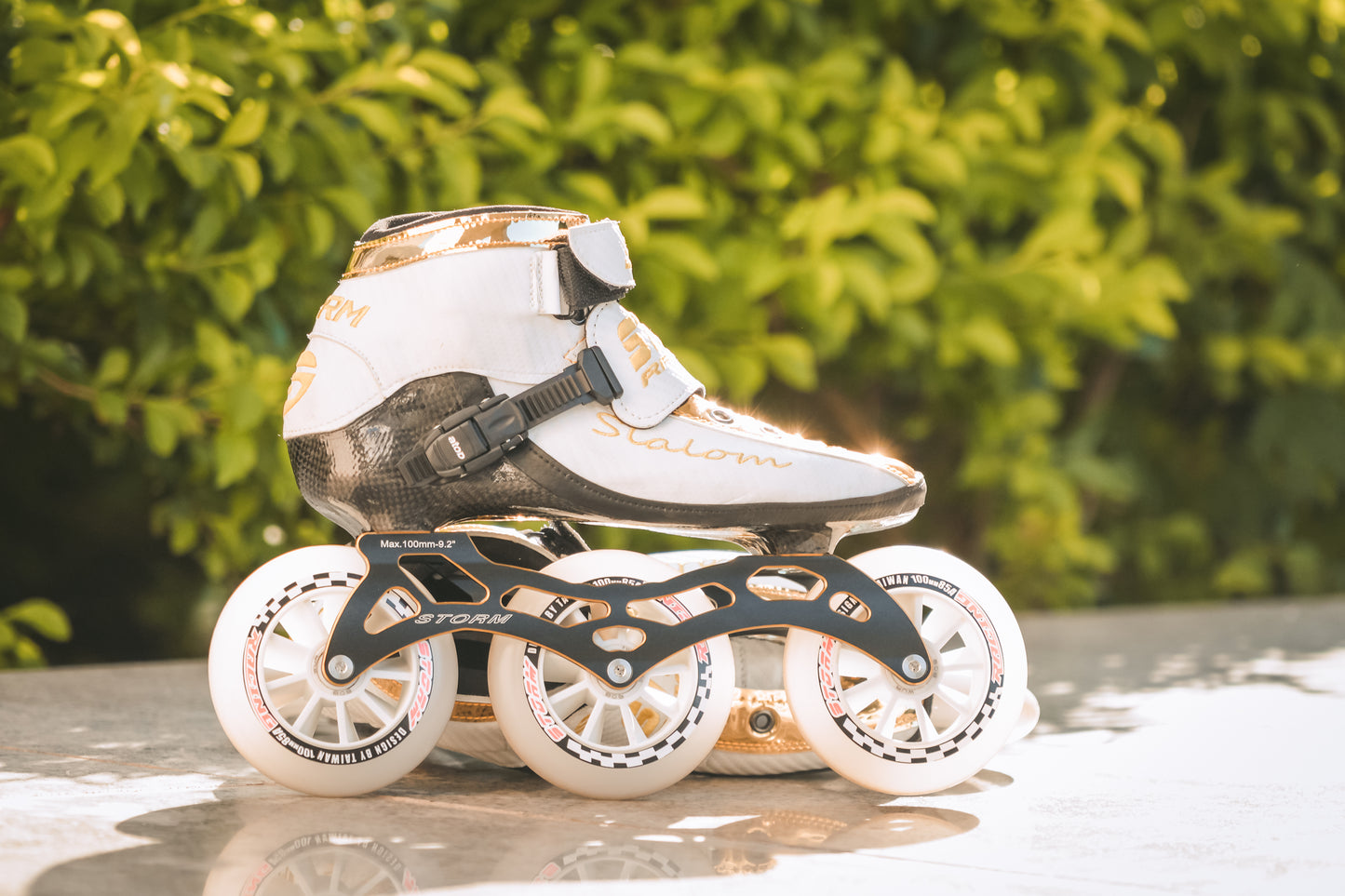 Storm T1 Speed Slalom Skates-White Gold