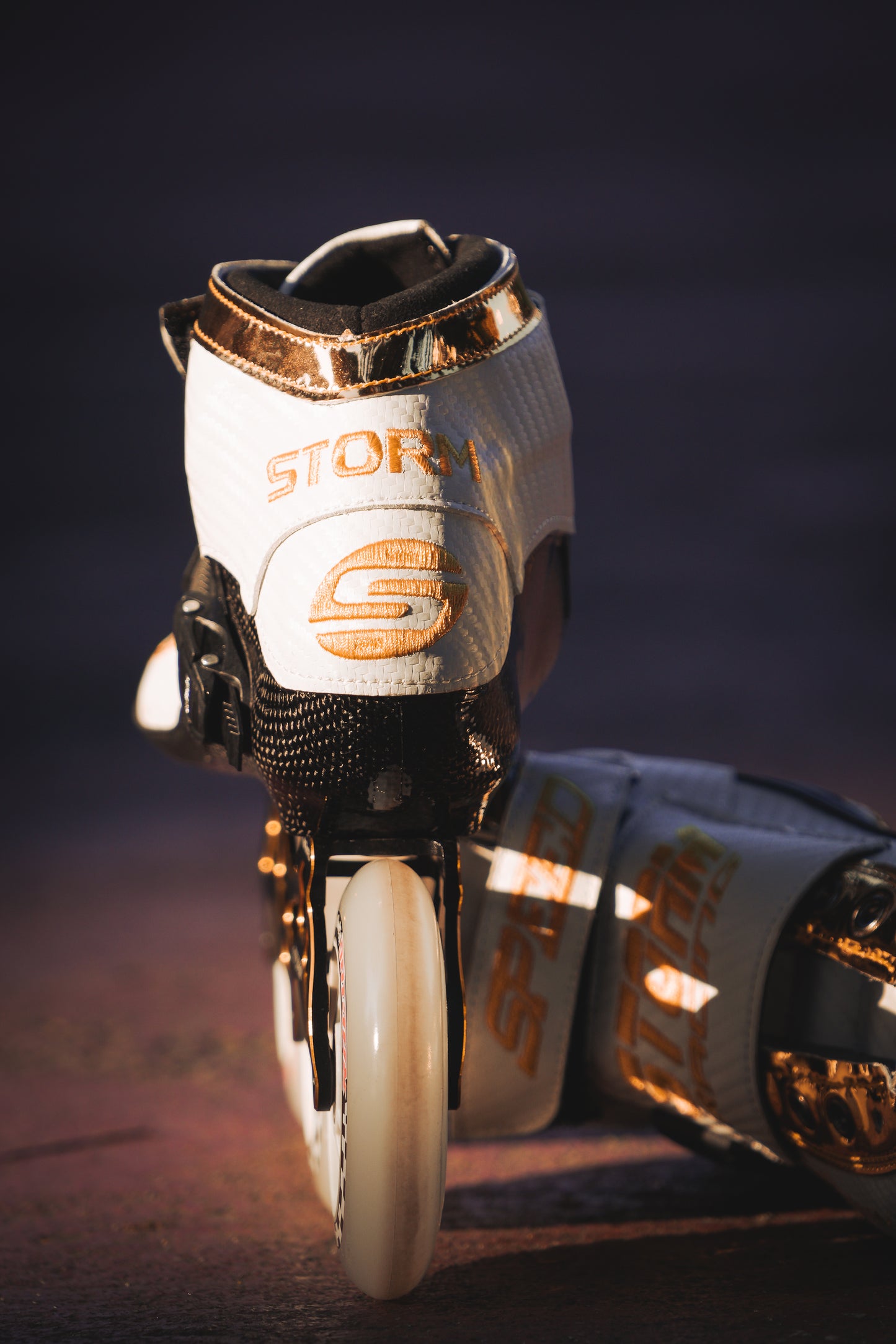 Storm T1 Speed Slalom Skates-White Gold