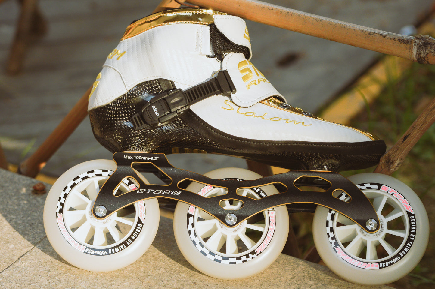 Storm T1 Speed Slalom Skates-White Gold