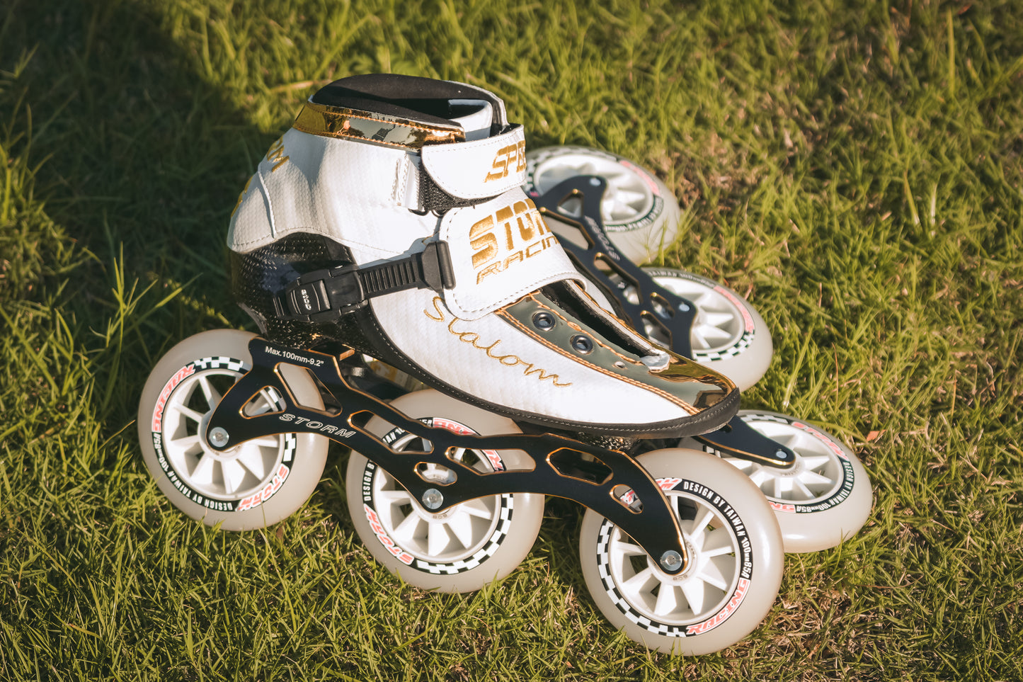 Storm T1 Speed Slalom Skates-White Gold
