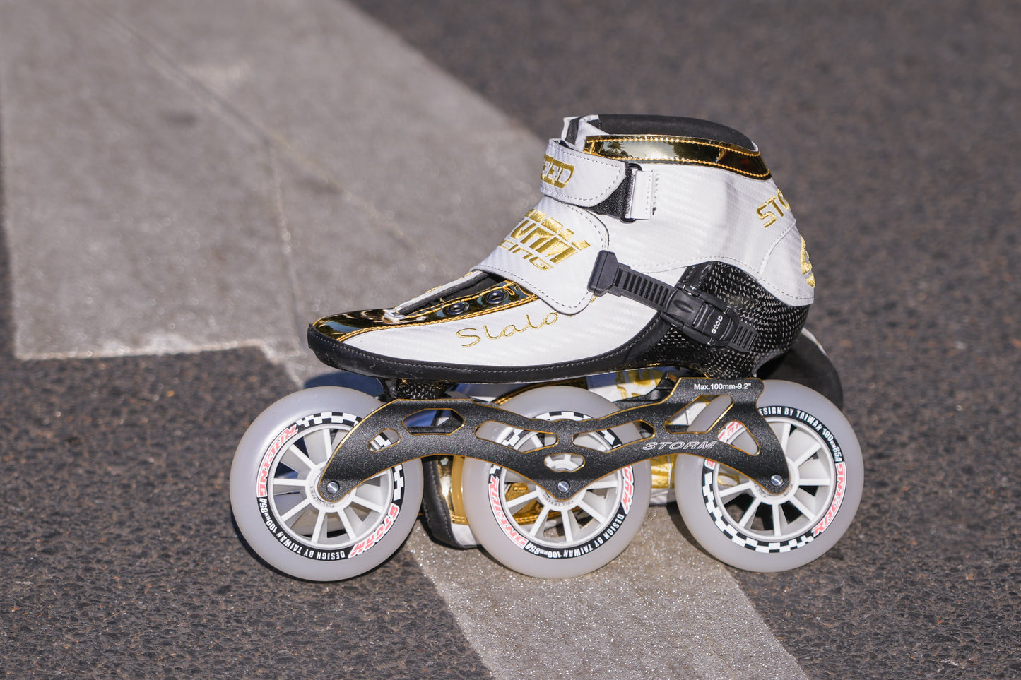 Storm T1 Speed Slalom Skates-White Gold