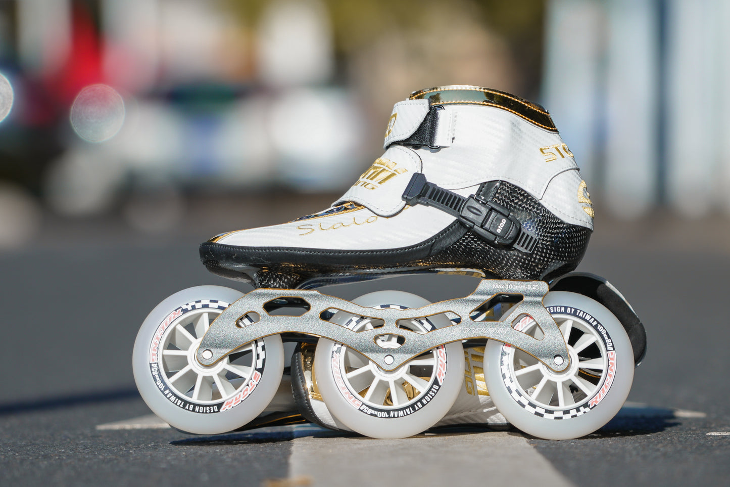 Storm T1 Speed Slalom Skates-White Gold