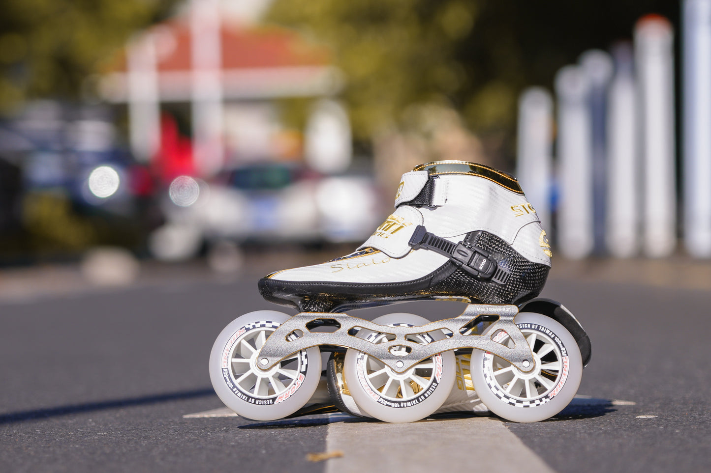 Storm T1 Speed Slalom Skates-White Gold