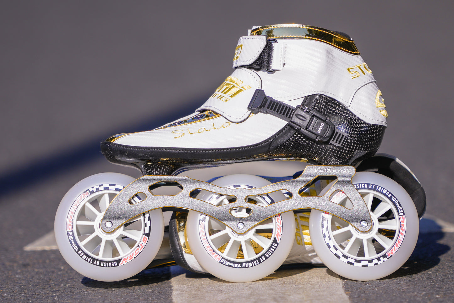 Storm T1 Speed Slalom Skates-White Gold