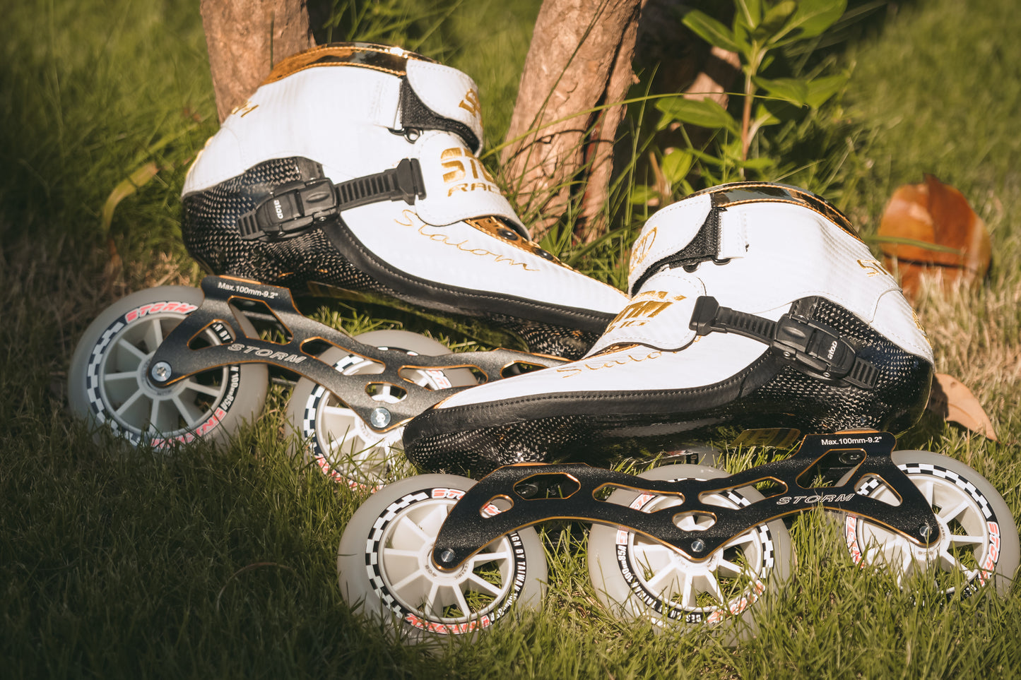 Storm T1 Speed Slalom Skates-White Gold