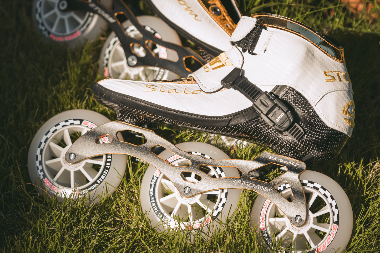 Storm T1 Speed Slalom Skates-White Gold