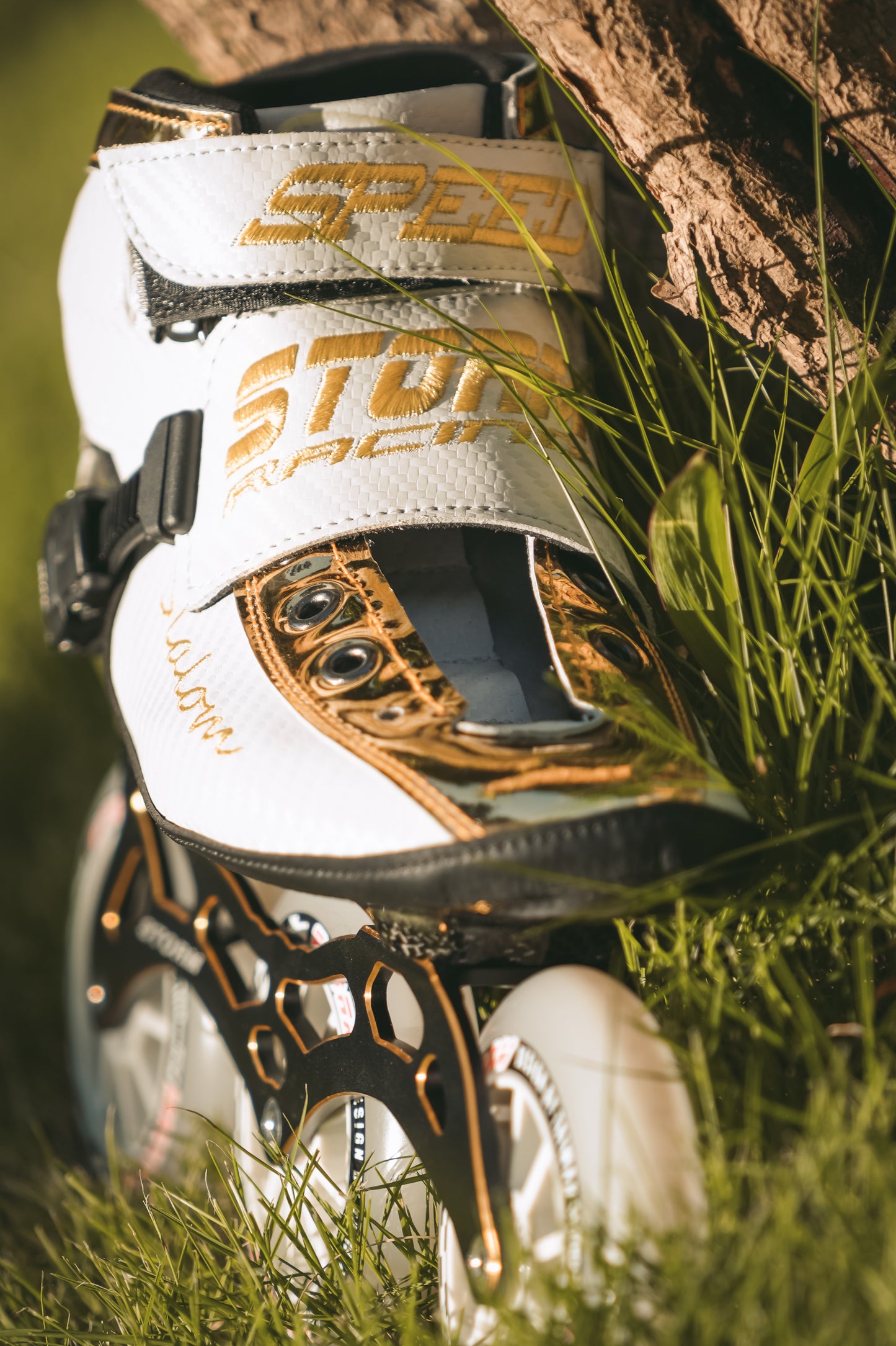 Storm T1 Speed Slalom Skates-White Gold