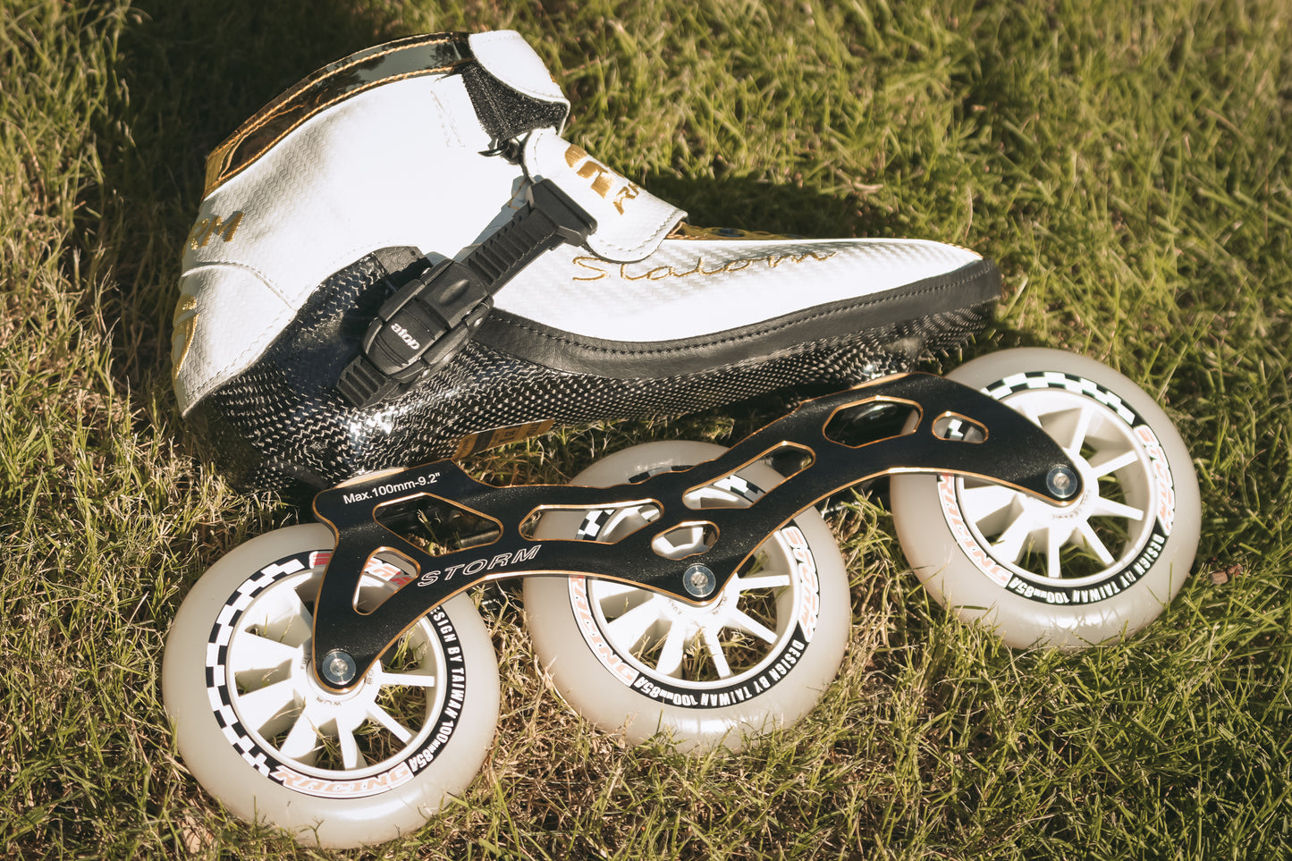 Storm T1 Speed Slalom Skates-White Gold