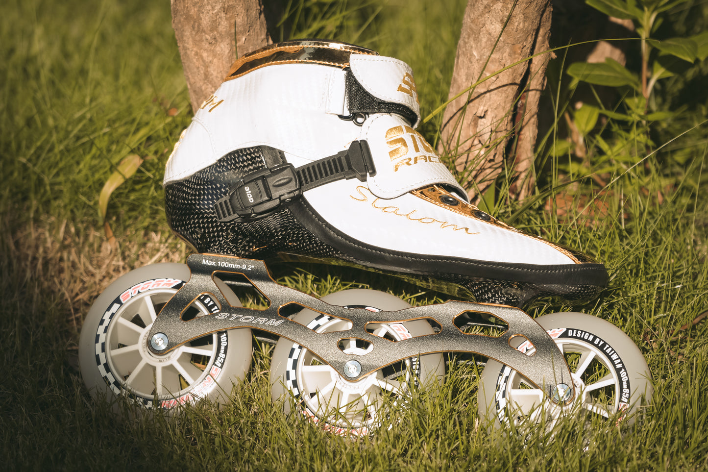 Storm T1 Speed Slalom Skates-White Gold