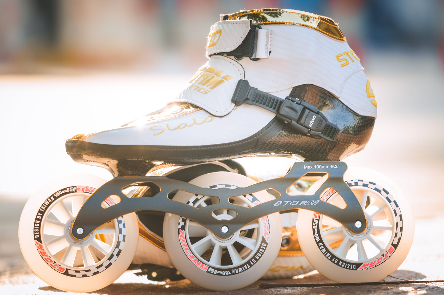 Storm T1 Speed Slalom Skates-White Gold