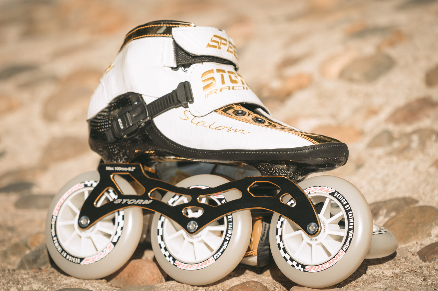Storm T1 Speed Slalom Skates-White Gold
