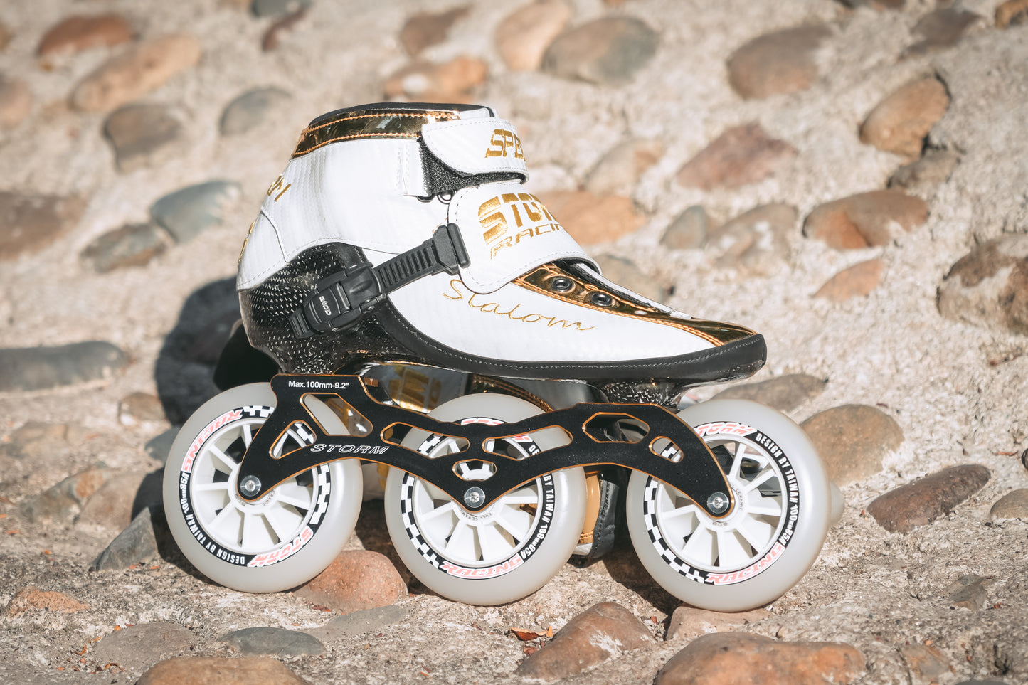 Storm T1 Speed Slalom Skates-White Gold