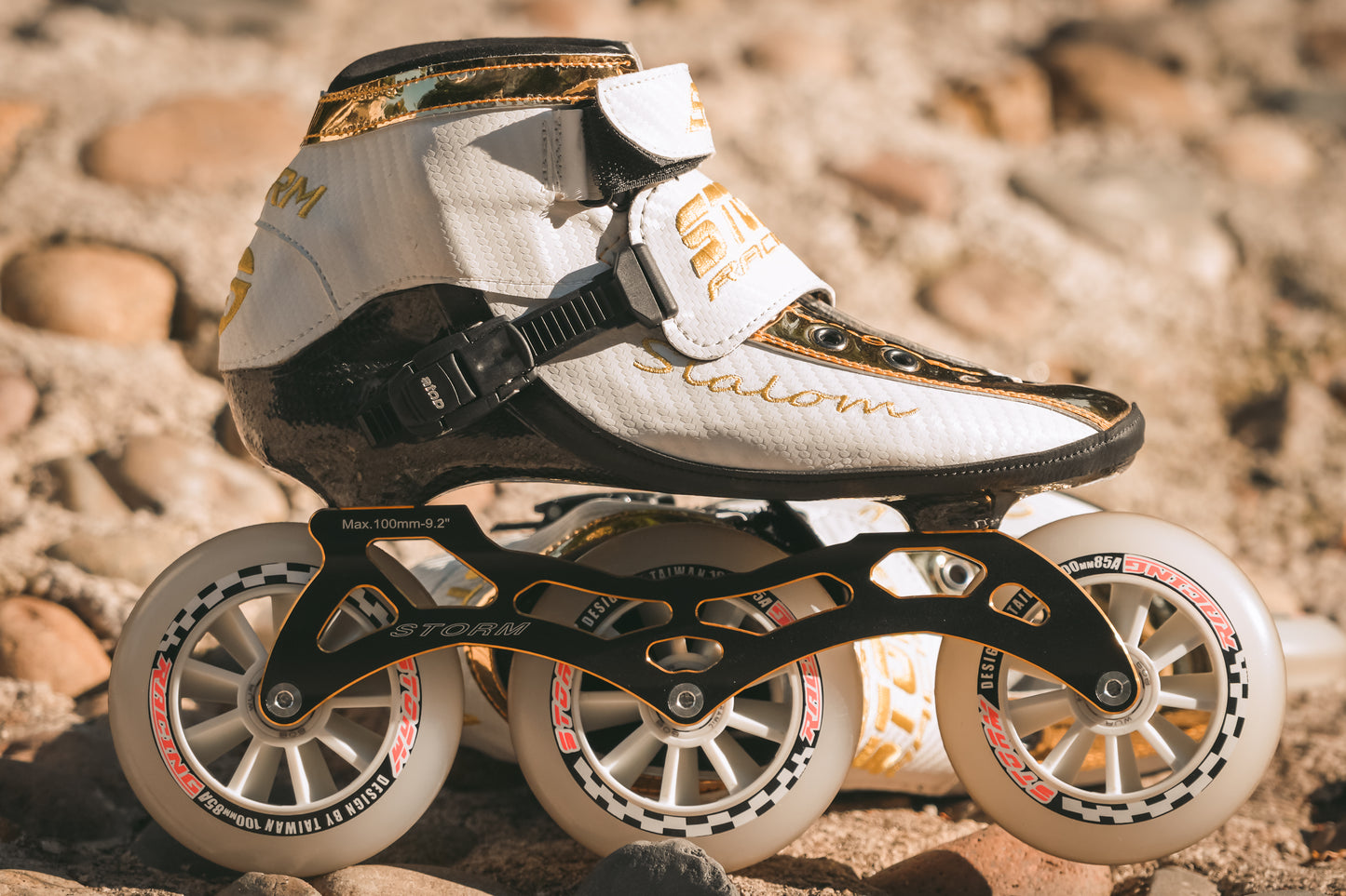 Storm T1 Speed Slalom Skates-White Gold