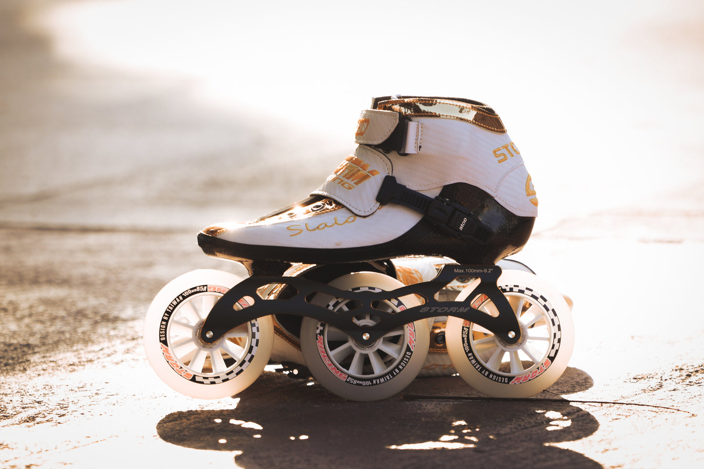 Storm T1 Speed Slalom Skates-White Gold