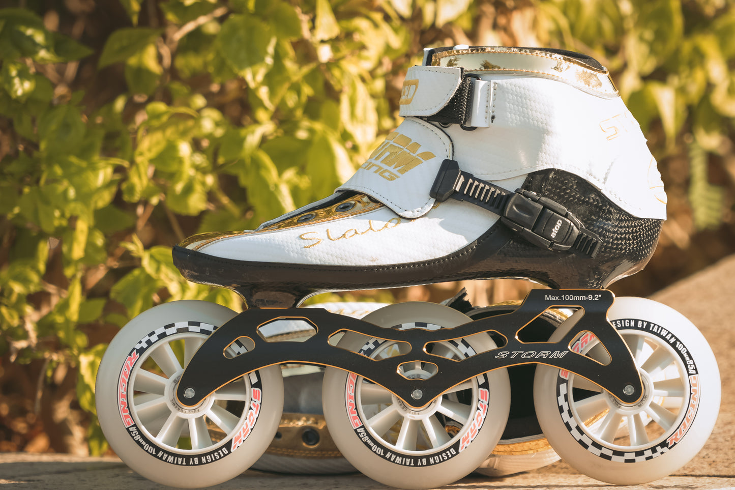 Storm T1 Speed Slalom Skates-White Gold