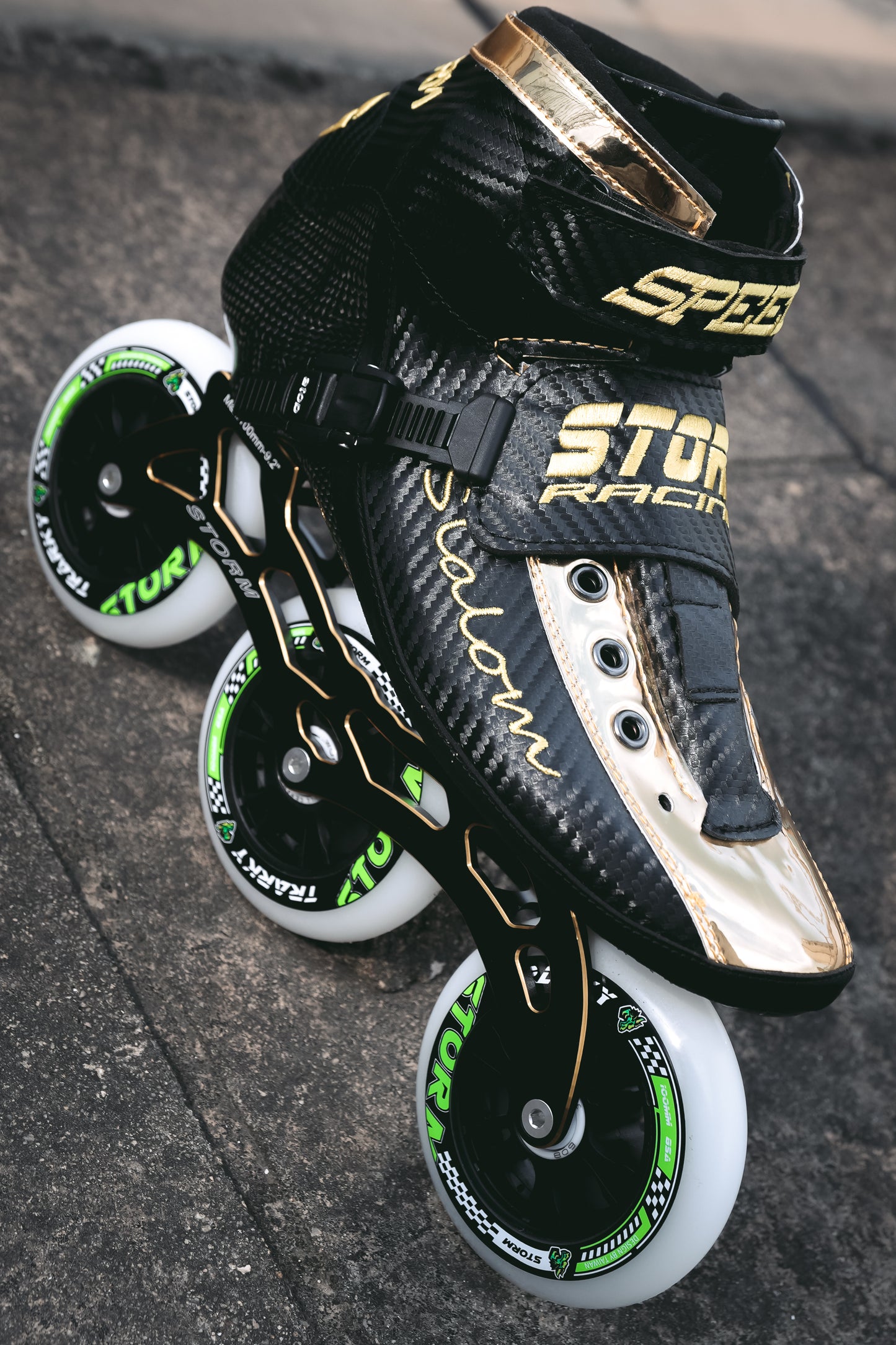 Storm T1 Speed Slalom Skates-Black Gold