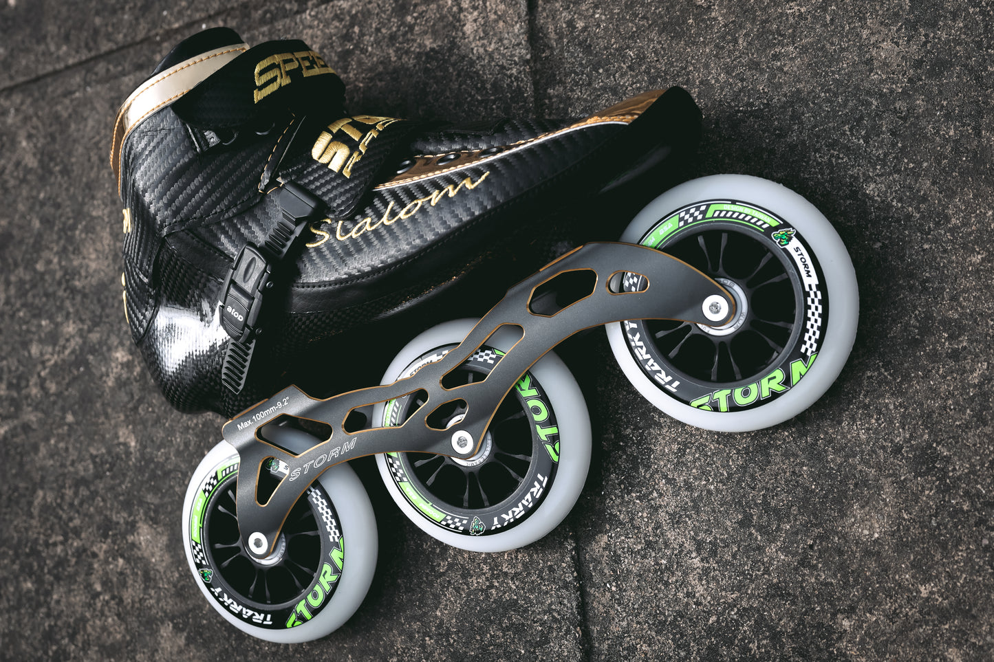 Storm T1 Speed Slalom Skates-Black Gold