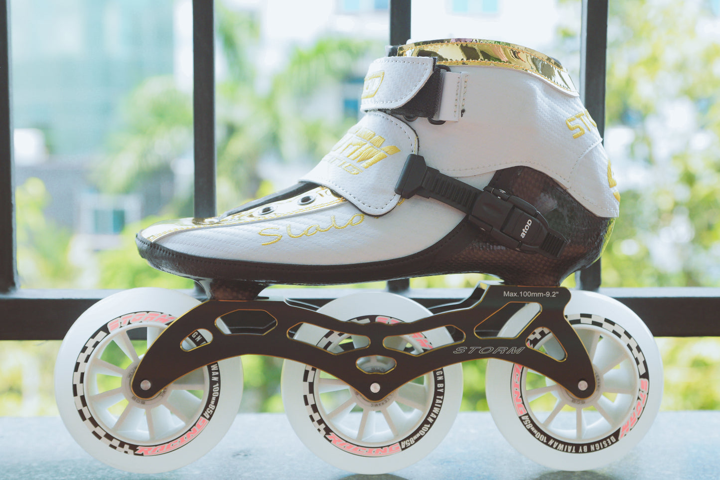 Storm T1 Speed Slalom Skates-White Gold