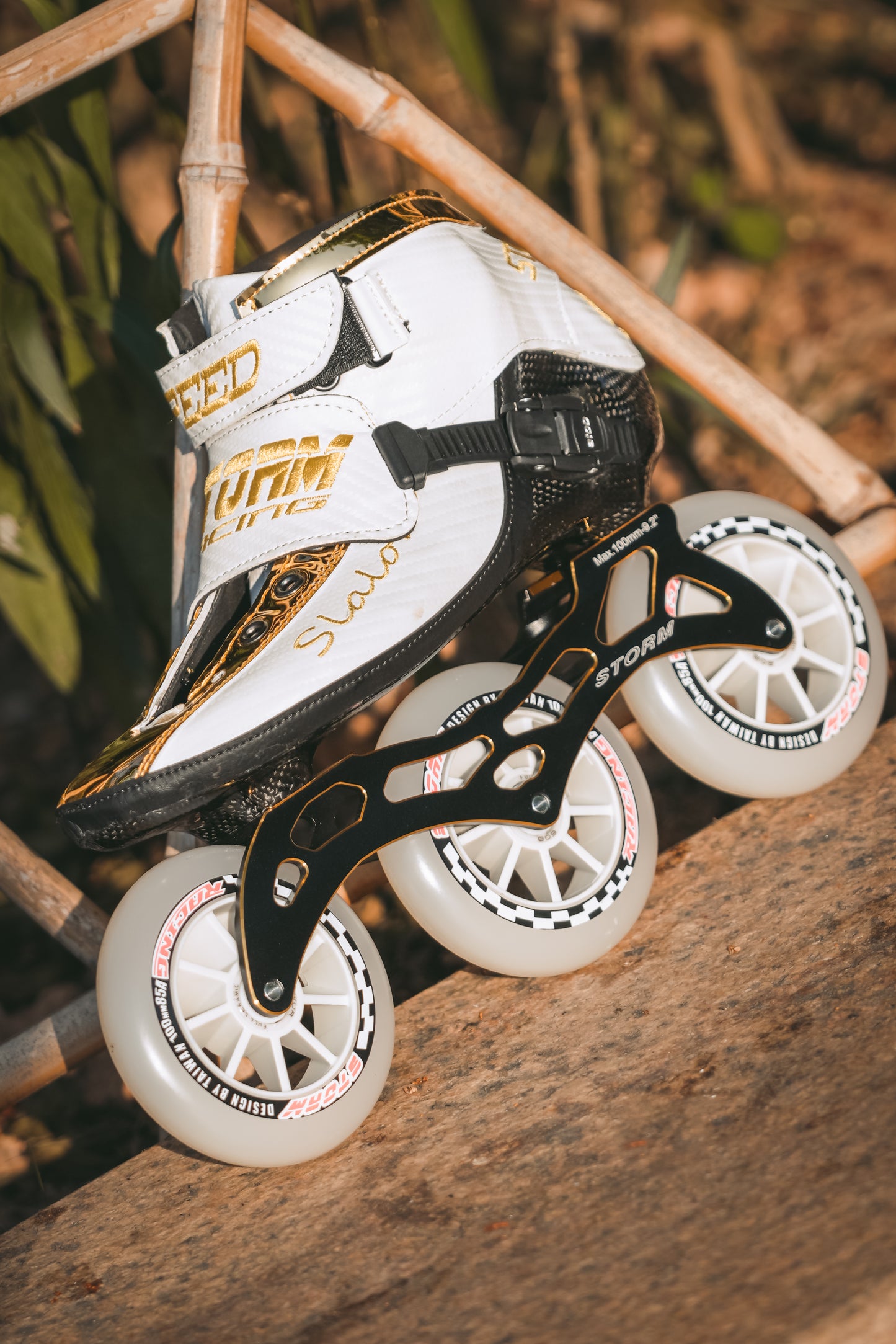 Storm T1 Speed Slalom Skates-White Gold
