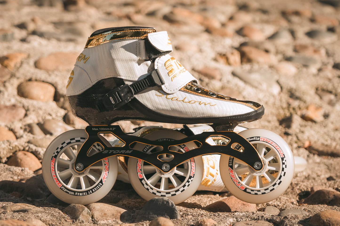 Storm T1 Speed Slalom Skates-White Gold