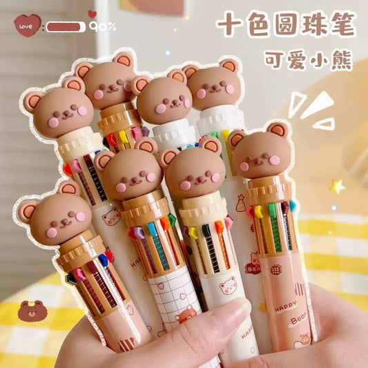 (not for sale)Cute Bear Ten-Colour Ballpoint Pen