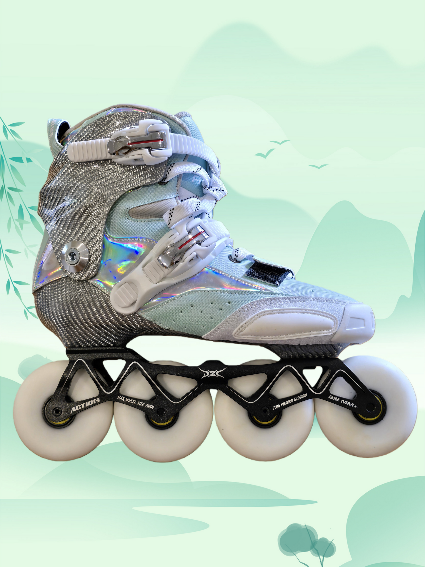 FINN SKATES Carbon Inline Skates-Green