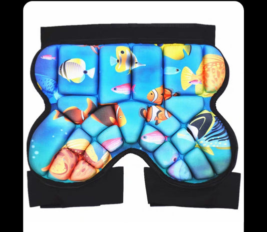 Kids Butt Hip Protection Shorts Pants Pads-Blue